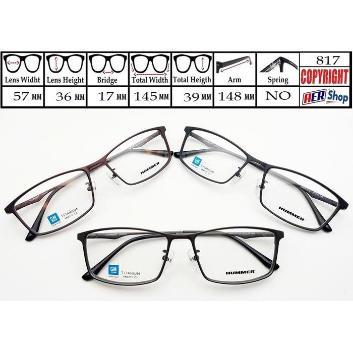 kacamata original HUMMER TITANIUM kacamata bisnis minus frame ringan