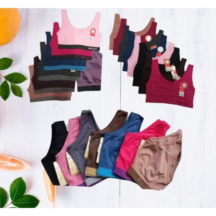 Mini Set Bra Wanita Remaja Dewasa Katun Rajut