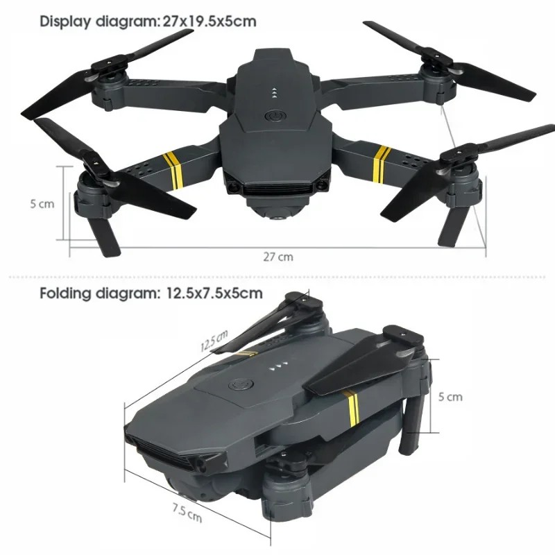 4K Eachine E58 Drone WIFI FPV with Wide Angle Camera Hold Mode Foldable Arm RC Quadcopter Pro RTF