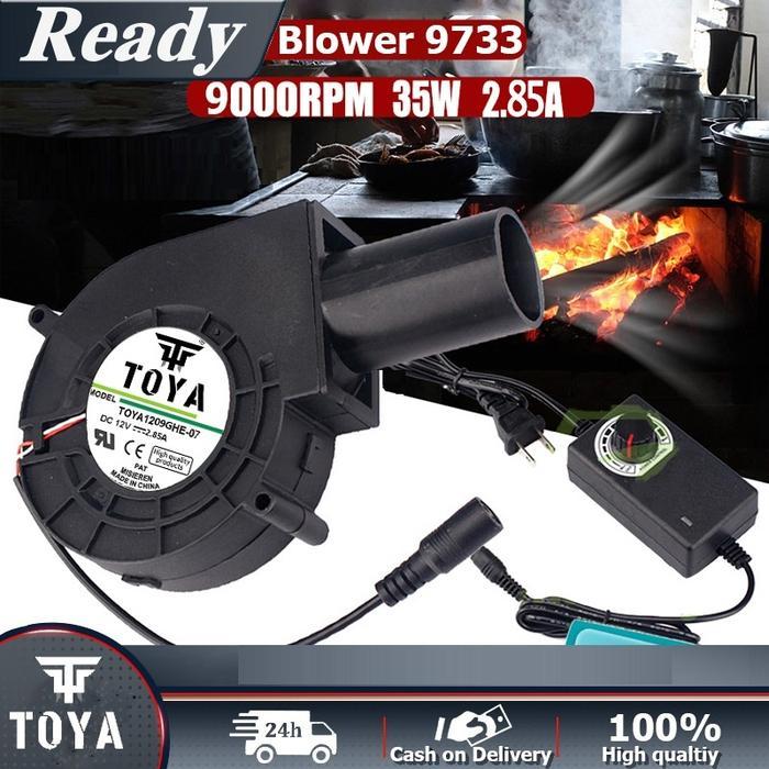 TERLARIS TOYA Blower Mini BBQ Kipas Blower Ac Turbocharger Portabel Kecil Dengan Pengontrol