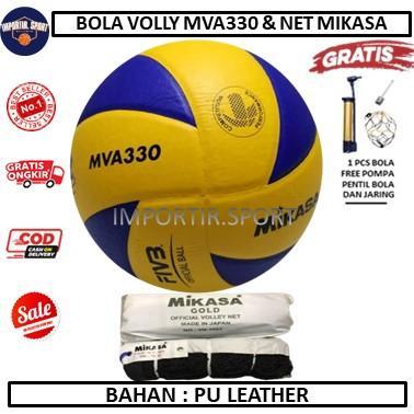 PAKET BOLA VOLLY/VOLI DAN NET - MIKASA MVA330 & MIKASA GOLD - BAGUS