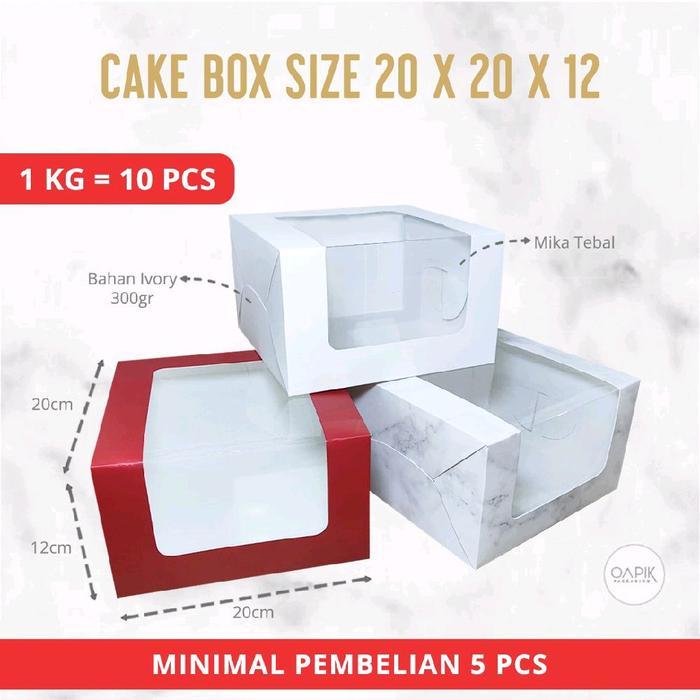 Cake Box 20x20x12, Dus Kue Besar, Box Kue Tebal, Dus Kue 20x20
