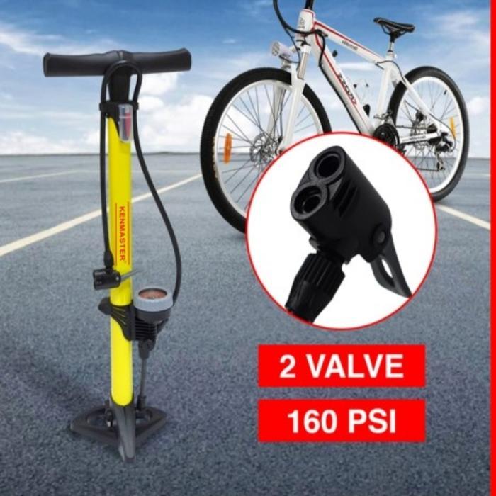 POMPA ANGIN TABUNG METER BAN SEPEDA MOTOR PLUS PENTIL BOLA KOLAM