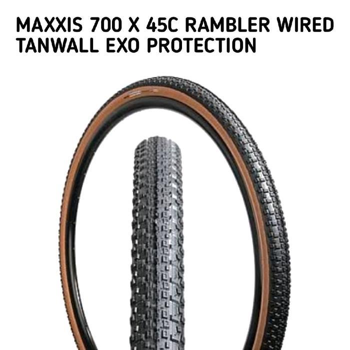 Maxxis 700 X 45C Rambler 60 Tpi Exo Protection Wired Tan Wall Coklat - Ban Luar 700X45C Maxxis