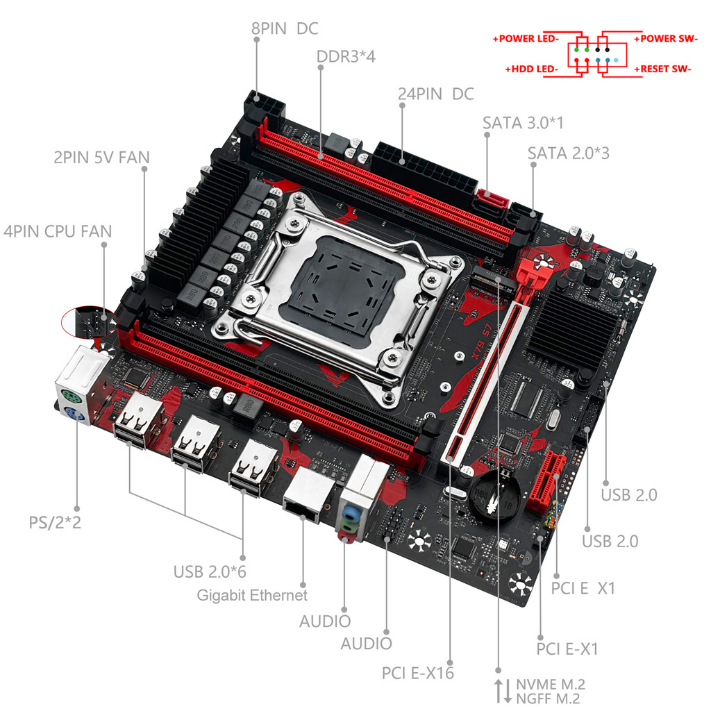 MACHINIST X79 S7 Motherboard Support Intel Xeon E5 v1&v2 LGA 2011 CPU Processor DDR3 REG ECC RAM
