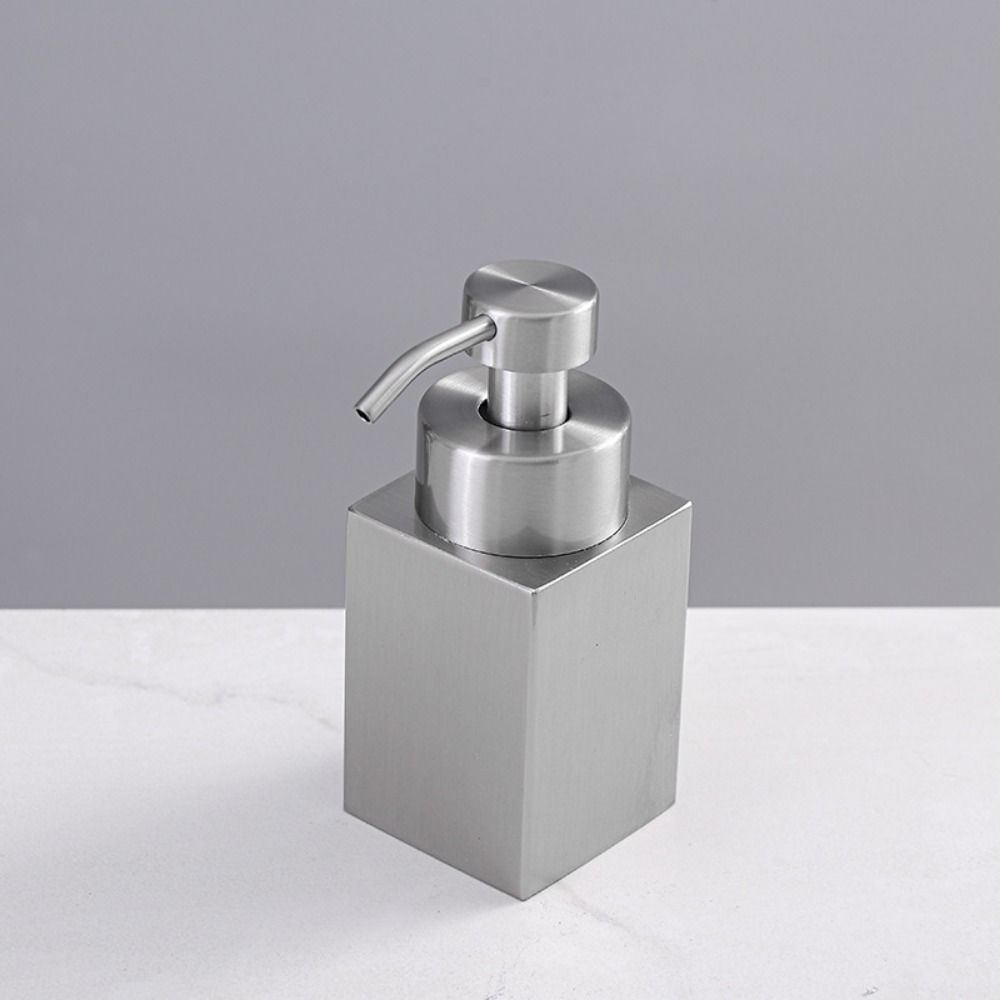 Square Stainless Steel Foaming Bottle Leak Proof Refillable Foaming Soap Dispenser Reusable Press