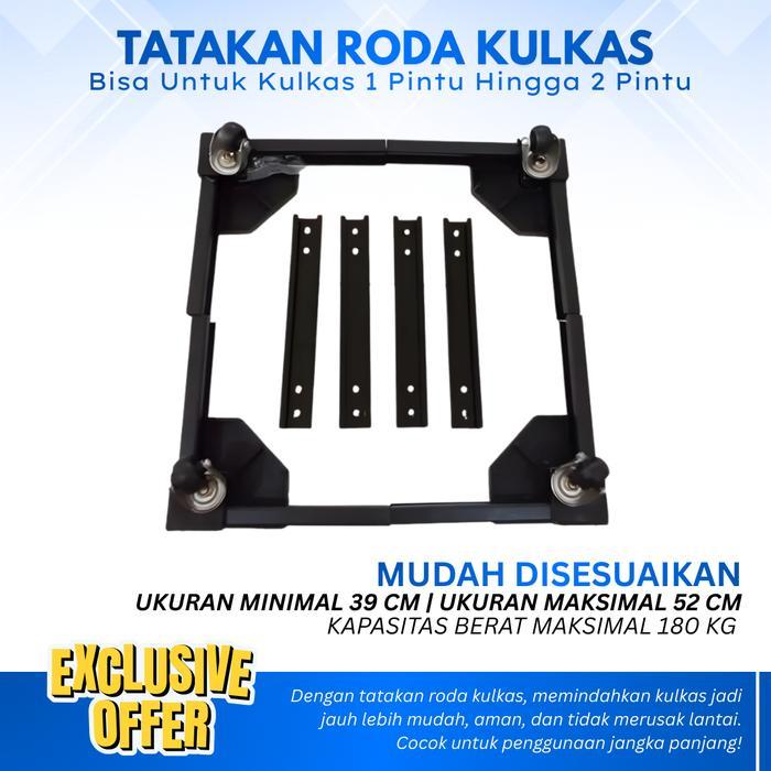 Tatakan Roda Kulkas/Mesin Cuci Dudukan Besi Roda Kulkas 1 Pintu Alas Mesin Cuci 1 Tabung Tatakan
