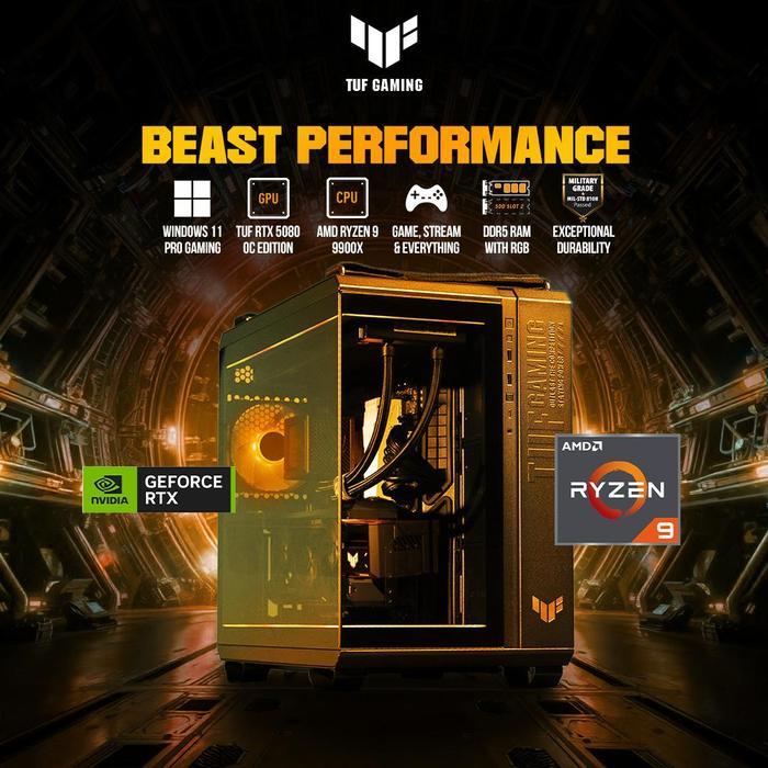 ASUS TUF GAMING PC RYZEN 9 9900X RTX 5080 16G/ (32GB + 1TB / 64GB + 2TB) PREMIUM GAMING DESKTOP