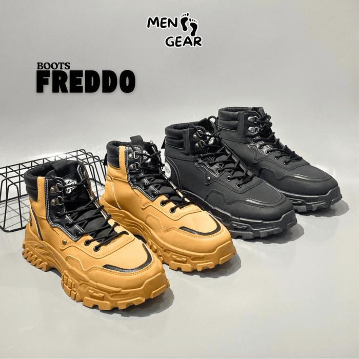 Eiger - Freddo Sepatu Boots Pria Formal Kerja Kulit Sintetis Black Choco