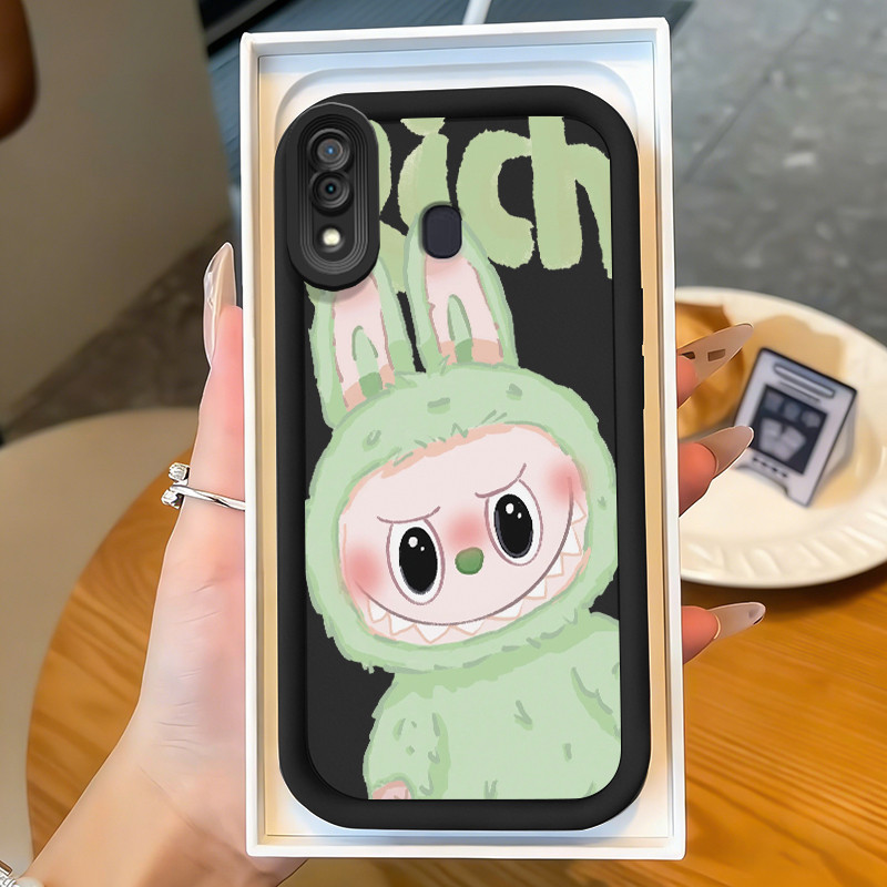 Casing Hp untuk Samsung Galaxy A20 A20s A30 A21s M10s Case Boneka hijau Kasing silikon Cesing Elasti