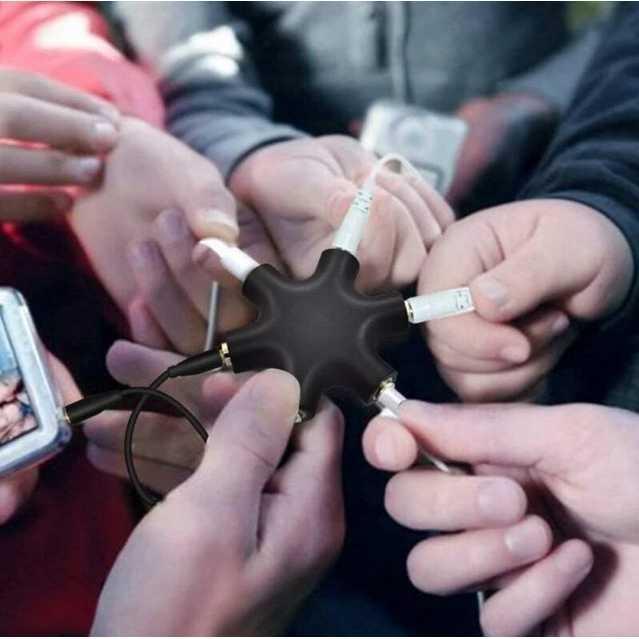 Jack Cabang Splitter Audio Adapter 6 Ports Jek Cabang Aux Jek Cabang Earphone Headphone Female Audio
