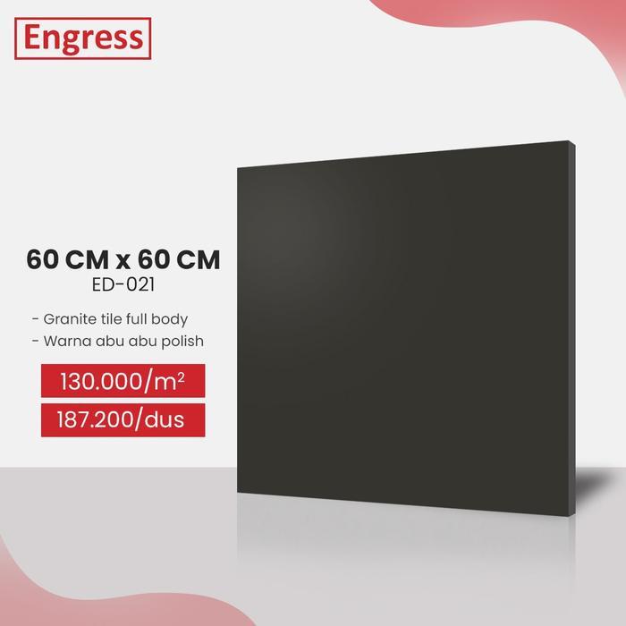 [] granite tile 60x60 Engress Polish Hitam ED021