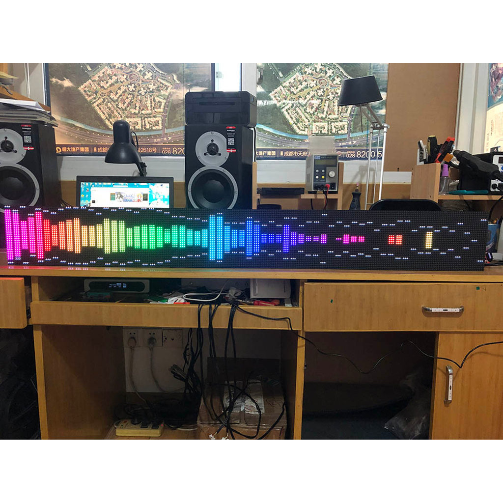 AS1000 Voice Control Full Color Music Spectrum Display Analyzer Stereo Audio KTV Stage LED Rhythm
