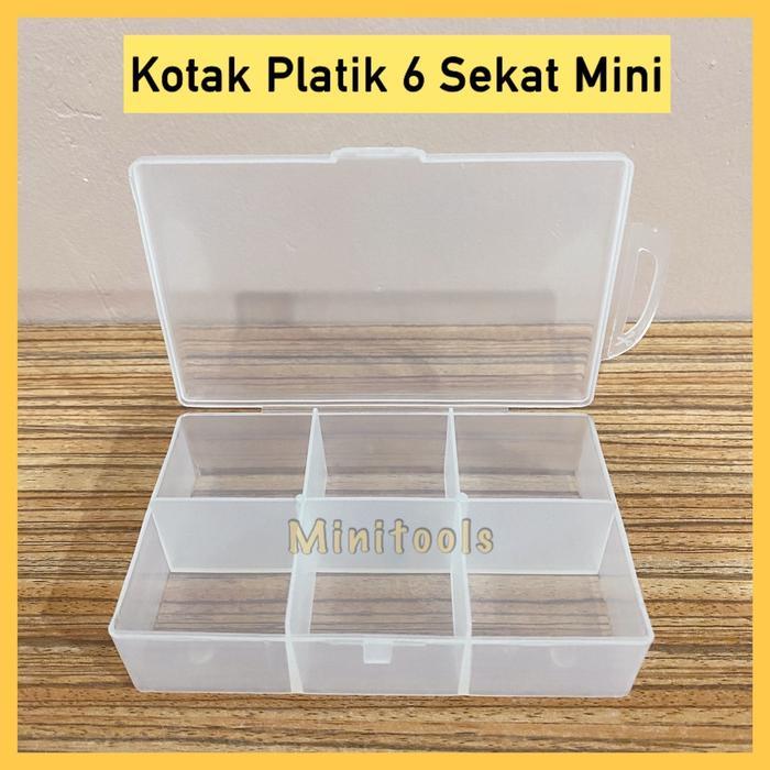 Kotak Plastik 6 Sekat MINI / Green Leaf 1391