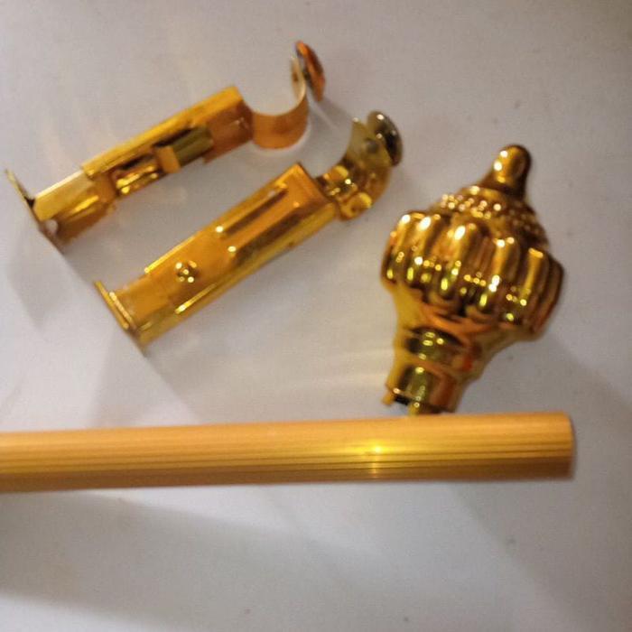 Rel Kristal Gorden Minimalis Rel Garis Gorden/ Batangan Gorden Full Set Ulir Garis