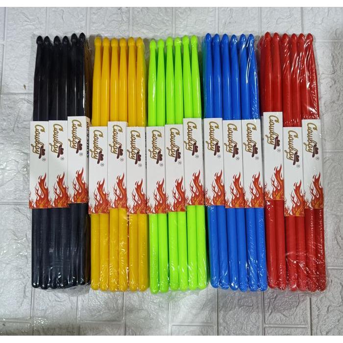 DISKON NEW STIK DRUM / STICK DRUM PLASTIK COWBOY SEPASANG (ISI 2 BUAH)