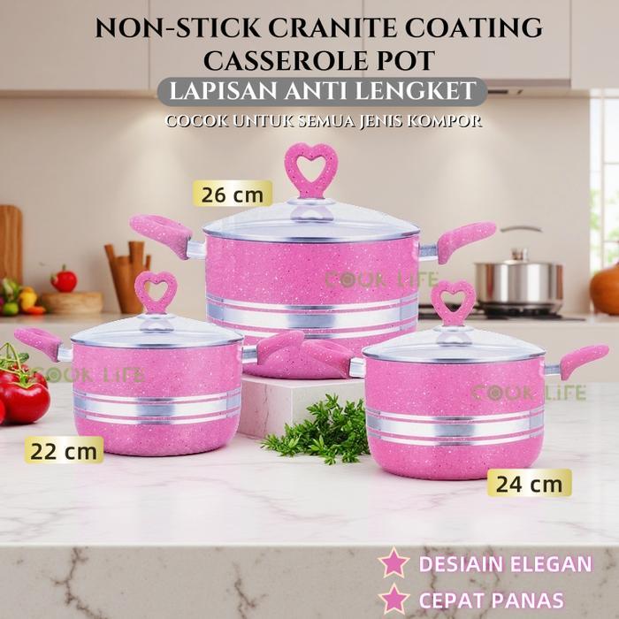Panci Set 6in1 Design Cantik Panci Sayur Panci ainless Steel Tutup Kaca Panci Serbaguna Panci
