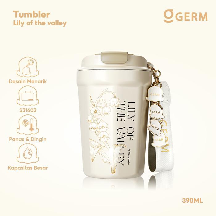 GERM K32 Vacuum Termos Cup S31603 Baja Tahan Karat Portabel With Liontin Dekoratif 390ML Cangkir