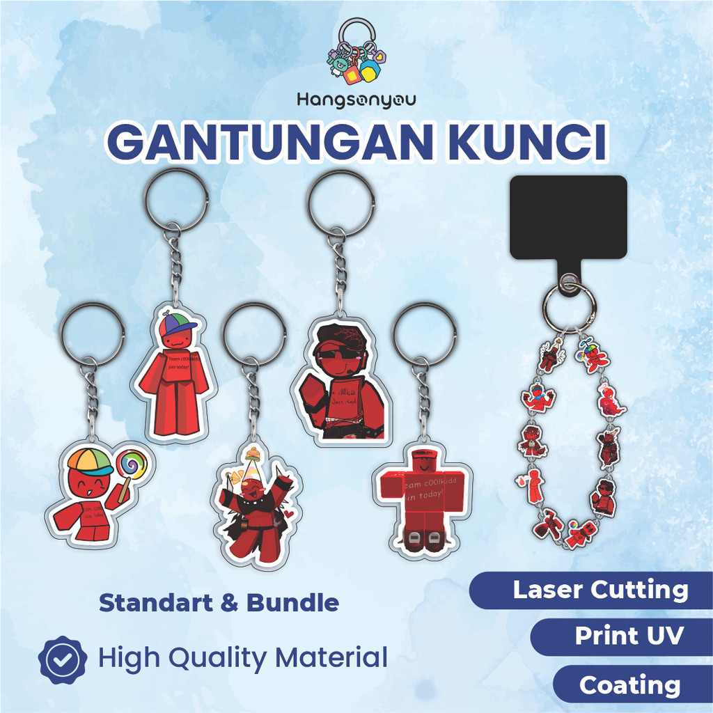 Gantungan Kunci Akrilik  ROBLOX FORSAKEN - team c00lkidd Ganci Akrilik Acrylic Keychain Lucu untuk H
