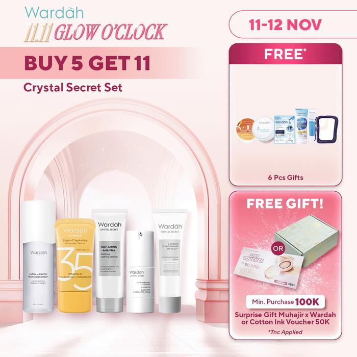 Wardah Crystal Secret Essential Package (Cleanser 100 ml, Serum 20 ml, Day Cream 30 g) - Rangkaian