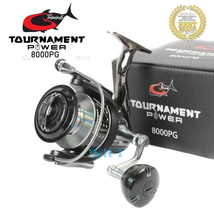 Reel G-TECH TOURNAMENT POWER SW 3000 4000 5000 8000 PG Power Handle SaltWater Metal Body Sungai