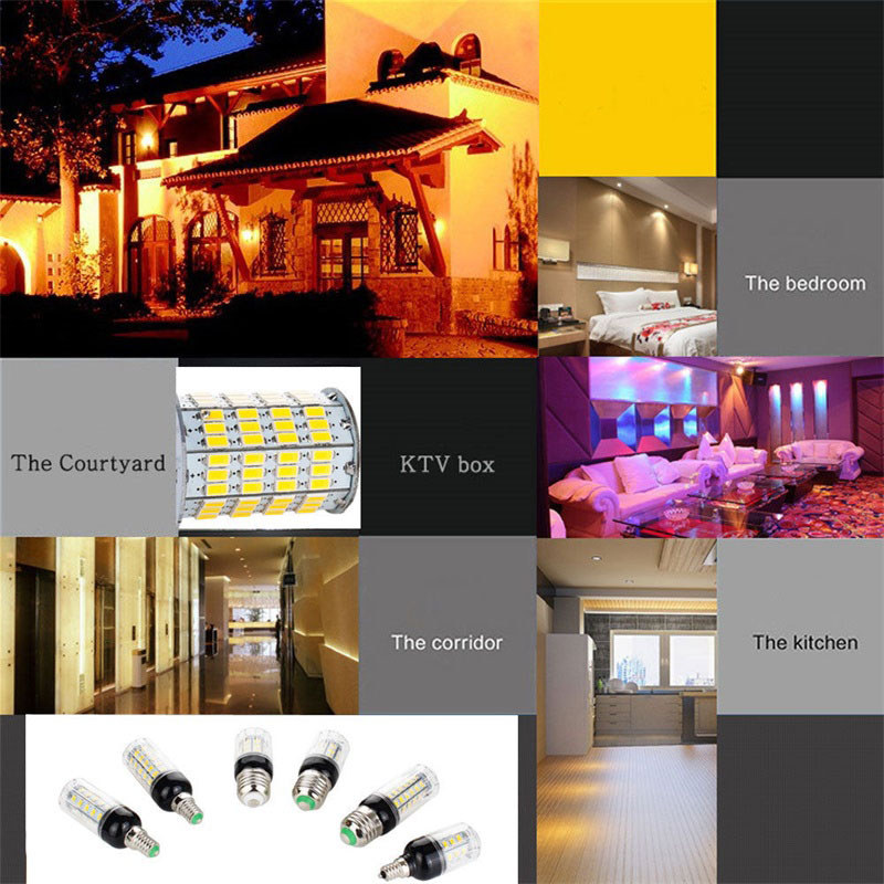 E27 E14 LED Corn Bulbs 27LEDs 3W SMD5730 E12 E26 LED Lamp 110V 220V 12V 24V Cool/Warm/Neutral White