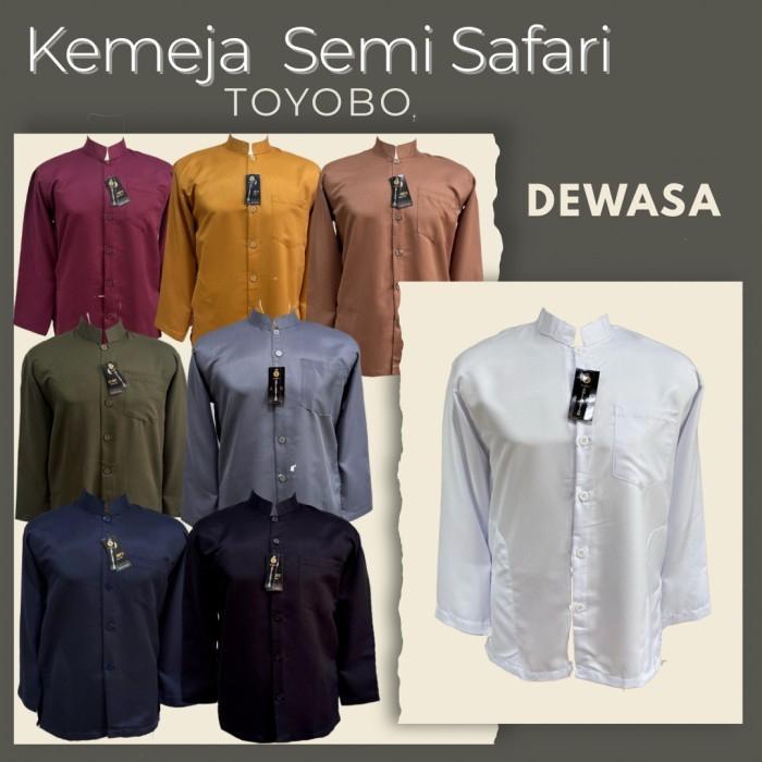 Kemeja Semi Safari Bali / Baju Koko Lengan Panjang Dewasa