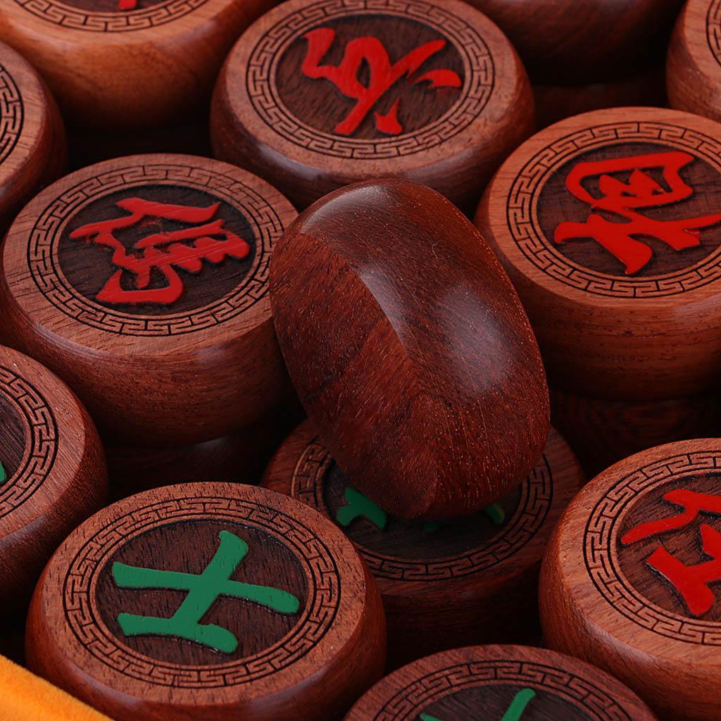 High-end Rosewood Chinese Chess Set Traditional Xiangqi Classic Board Game with PU Wrapped Case for