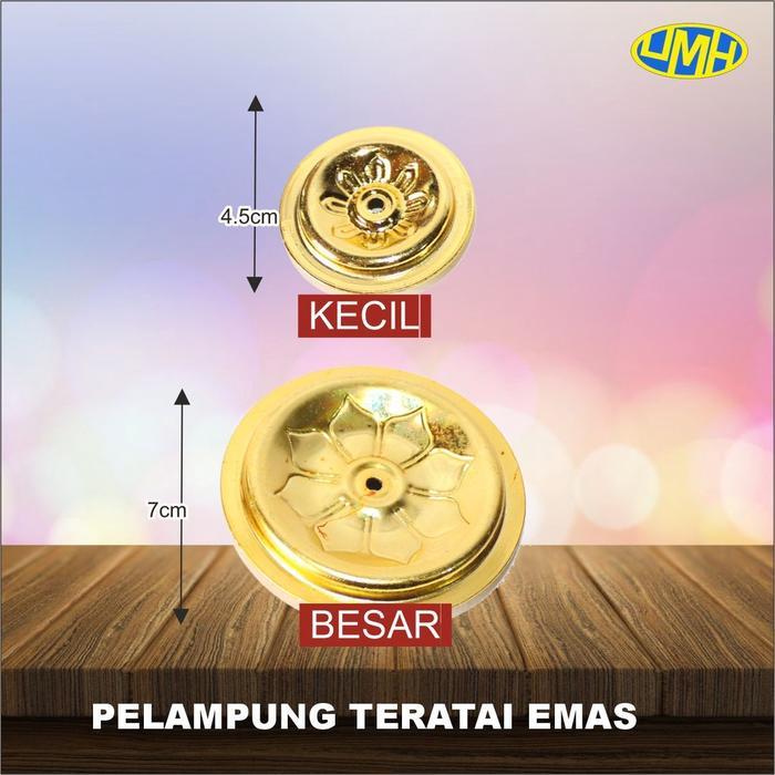 Pelampung sumbu lilin / pelampung sumbu minyak warna emas sembahyang