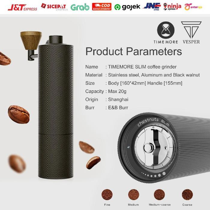 Grinder Kopi Burr Stainless / Timemore Grinder Slim Plus