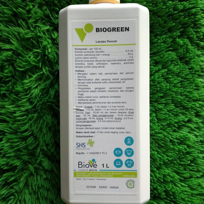 BIGSALE BIOGREEN 1 LITER SUPPLEMENT,AYAM,BEBEK,KUCING,SAPI,BABI