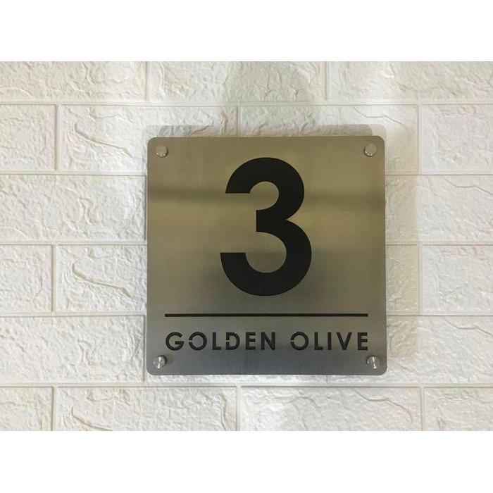 Promo!! Nomor Rumah Stainless Steel Ukuran 25 X 25 Cm
