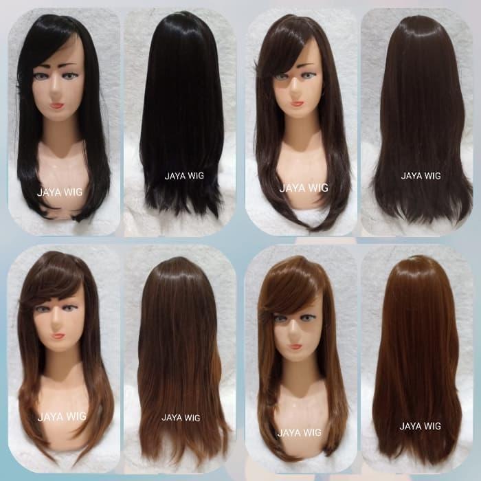 Wig Rambut Palsu Wanita Lurus Segi Panjang Sebahu / Wig Panjang