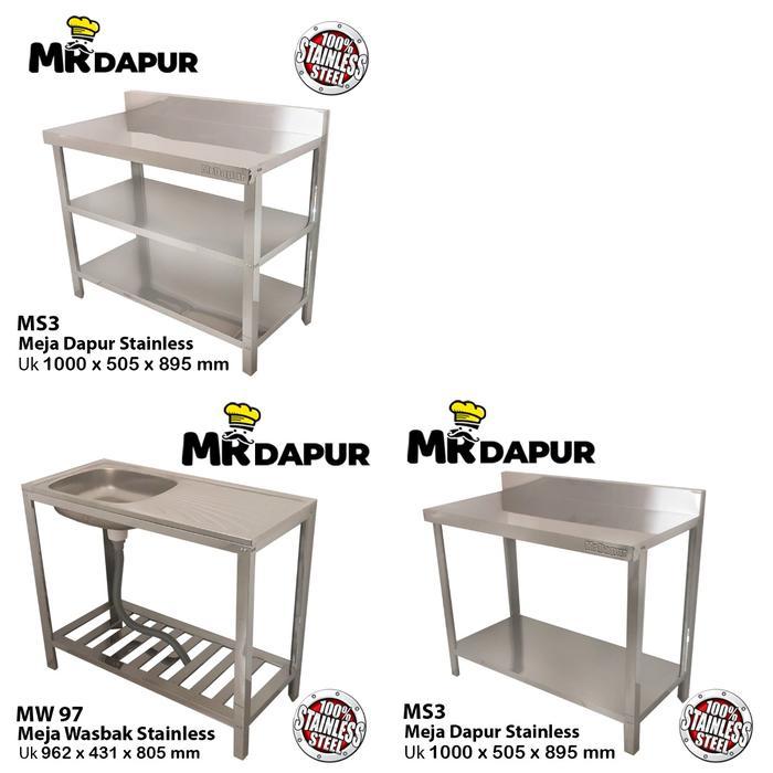 PROMO MURAH PAKET KITCHEN SET STAINLESS MERK MR DAPUR TYPE MS1 ; MS3 ; MW97