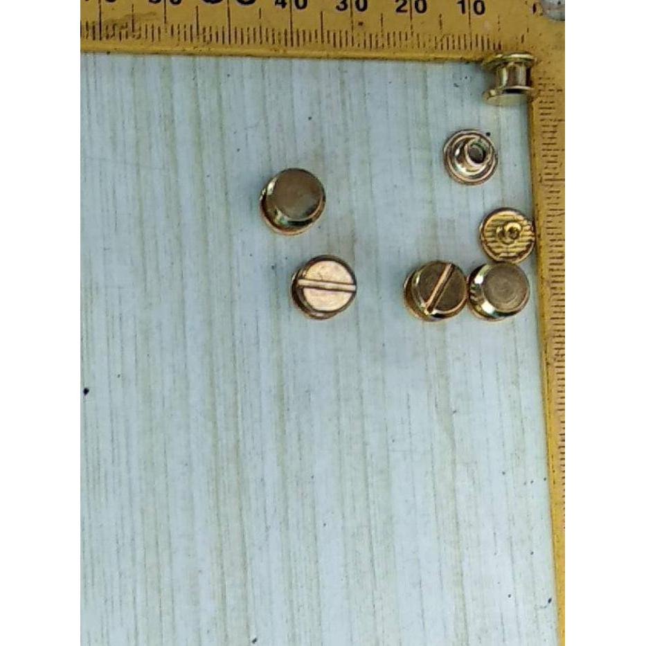 Baut Jilid Buku 4 Mm (Obeng Minus) Warna Emas Muda