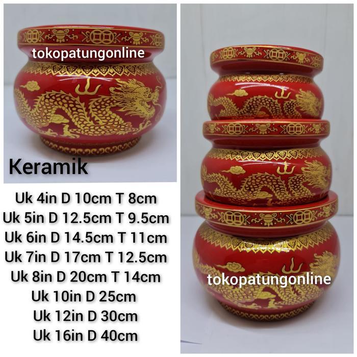 Hiolo Keramik Naga Merah 5in