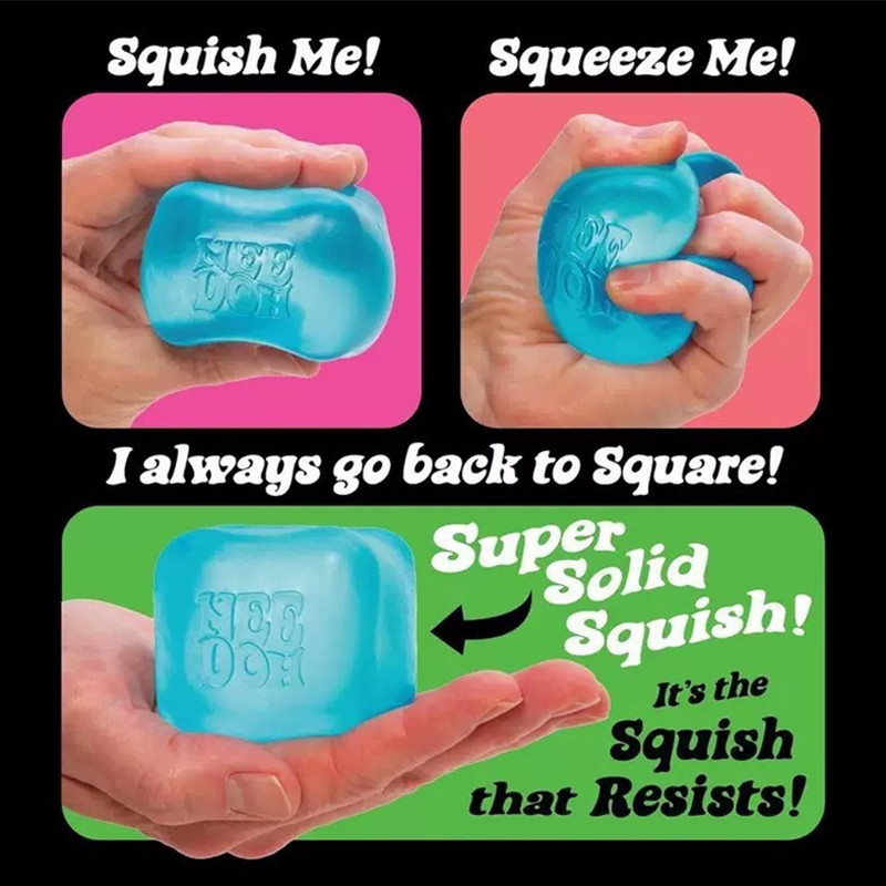 Schylling Needoh Nice Cube Sensory Fidget Cube Stress Relief Squishy Cube Anti-Anxiety Squeeze