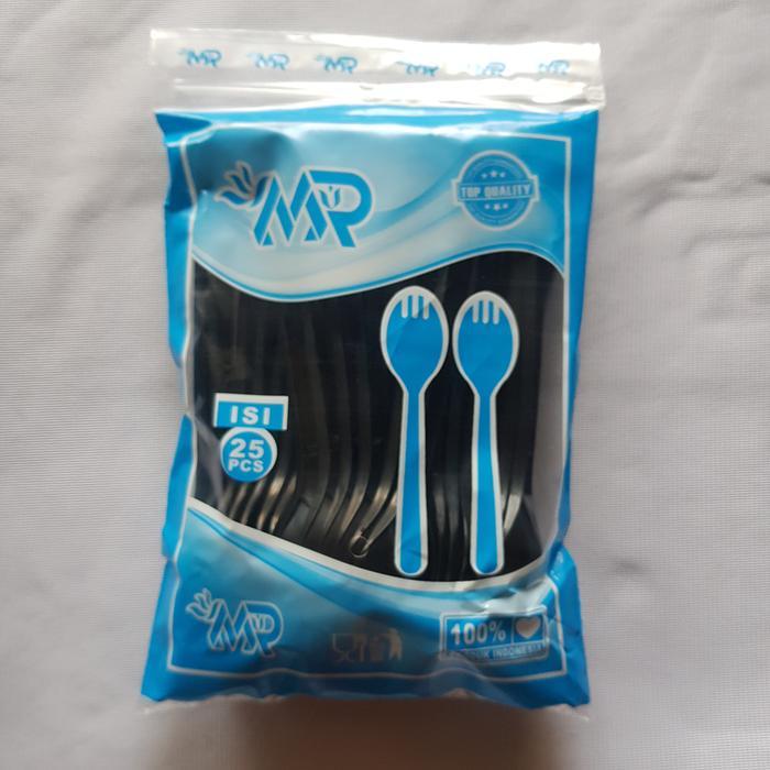 25pcs Sendok Garpu 2 in 1/ Sendok Garpu Plastik 2 in 1 / Sendok Spork