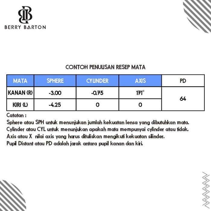 Berrybarton Lensa Minus, Plus , Anti Blueray Dan Photocromic