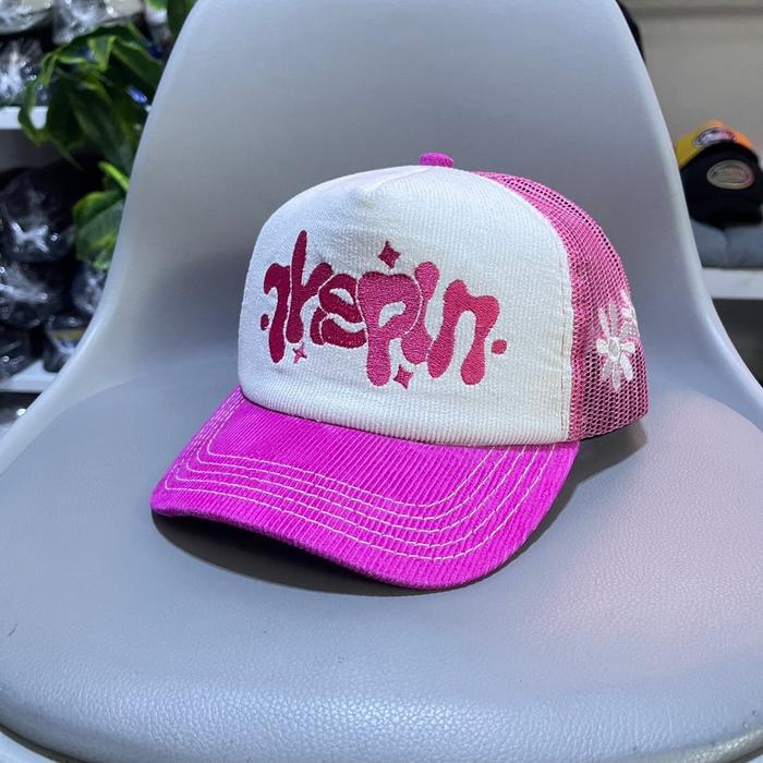 Topi Jaring Trucker Corduroy Pink Hinoto Thisplan Original