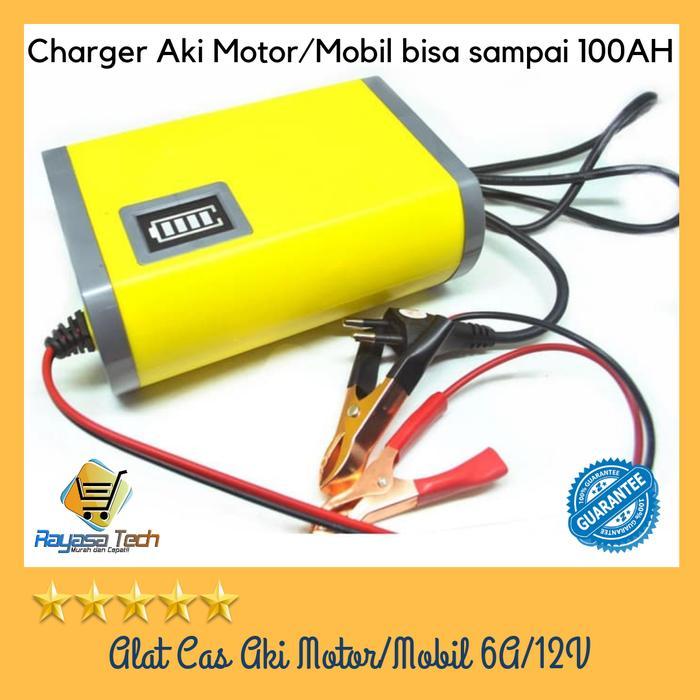 Cuci Gudang Alat Cas Aki Motor&Mobil/Portable Motorcycle Car Battery Charger 6A/12