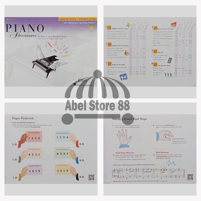 Piano Adventure Lesson Book Primer/1/2A/2B/3A/3B/4/5 Buku Piano Pemula Anak SD Aktivitas Musik