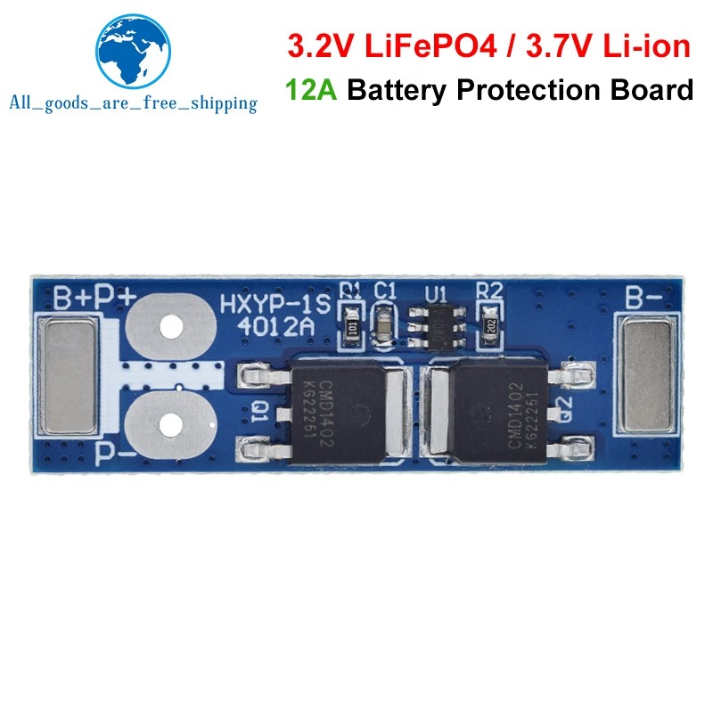 TZT 1S 12A 3.7V Li-ion / 3.2V Lifepo4 18650 Battery Charging Protection Board Short Circuit Protecti