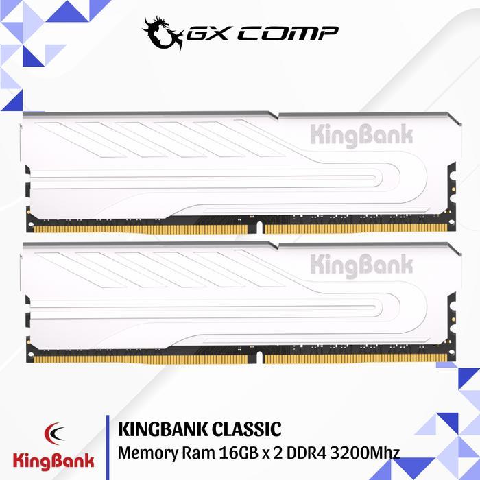KINGBANK DDR4 Heatsink XMP DDR4 16GB x 2 3200Mhz - Memory Ram 32GB Kit PC 3200