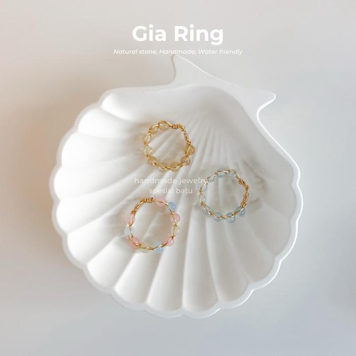 (Gia Ring) Cincin Batu Crystal Alam Asli Wanita