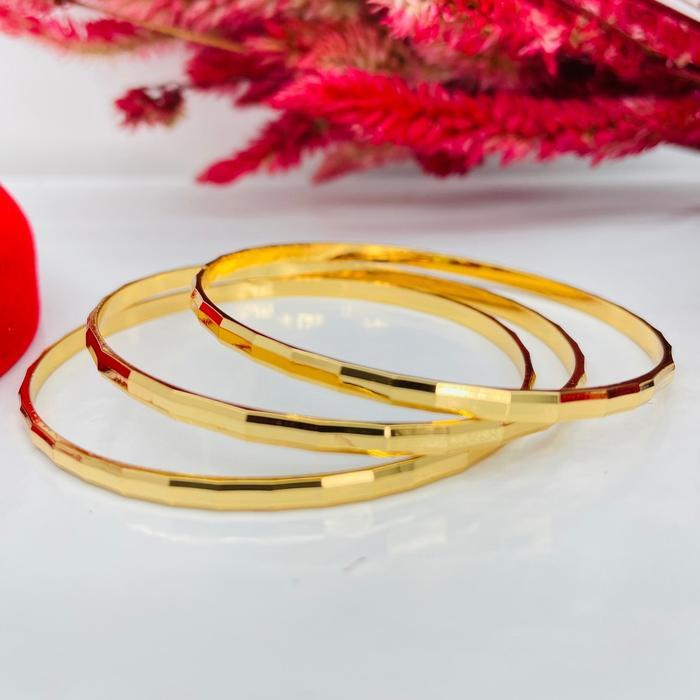 Gelang keroncong dewasa isi 3 pcs Hadiah Perhiasan [Free cincin] Elegan Titanium Wanita