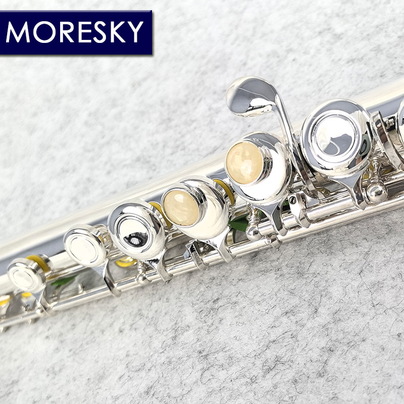 MORESKY Children's Flute 16 Close Holes C Key Flute Cupronickel Silver Plated MFL-689