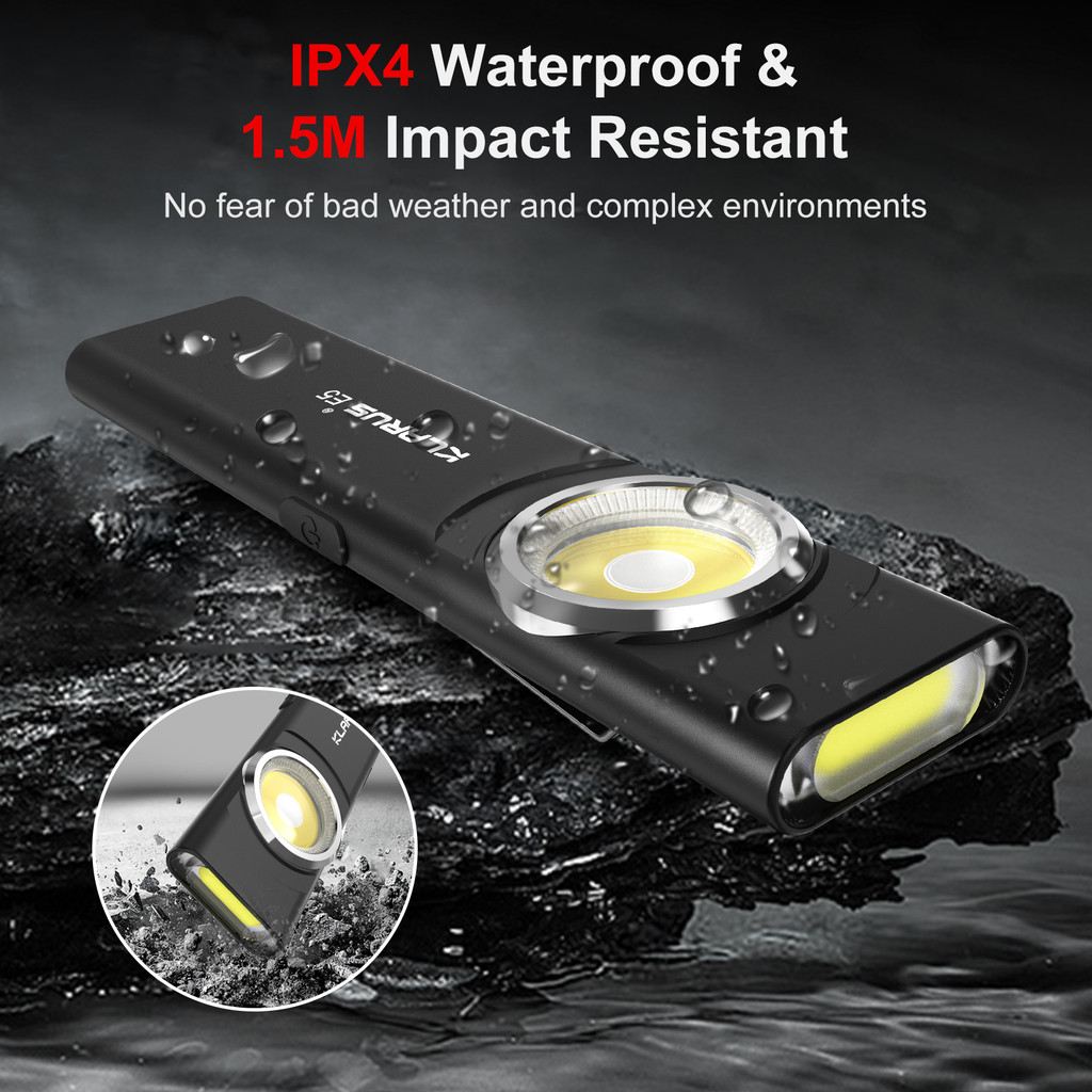 klarus E5 Pocket Flashlight Rechargeable EDC Flashlight, Super Slim 600 Lumens, USB-C Port Source