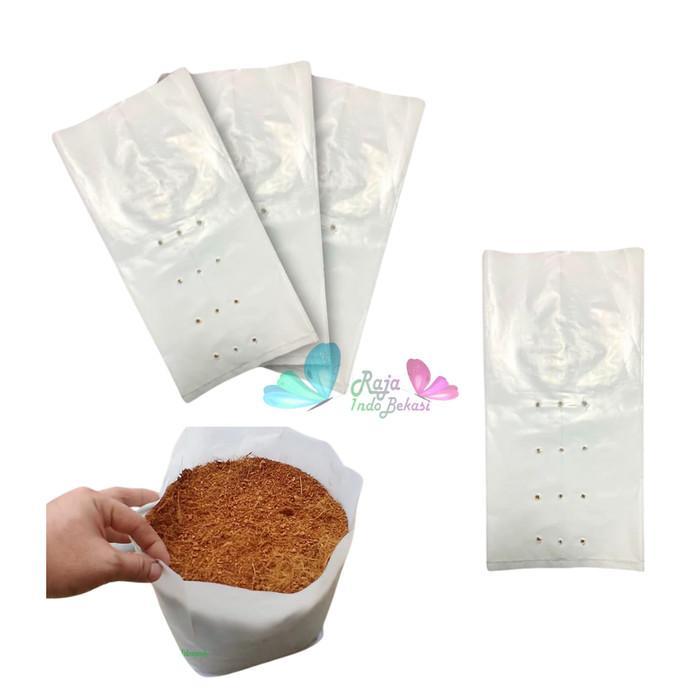 Koralineshop 1Kg Polybag 40X40 Putih Tebal Polibek Polibag Tanaman 40 Cm