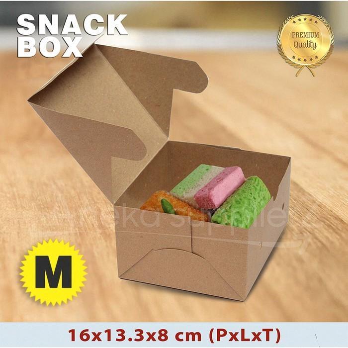 Kotak Box Kue Bolu KRAFT COKLAT - Snack Box M